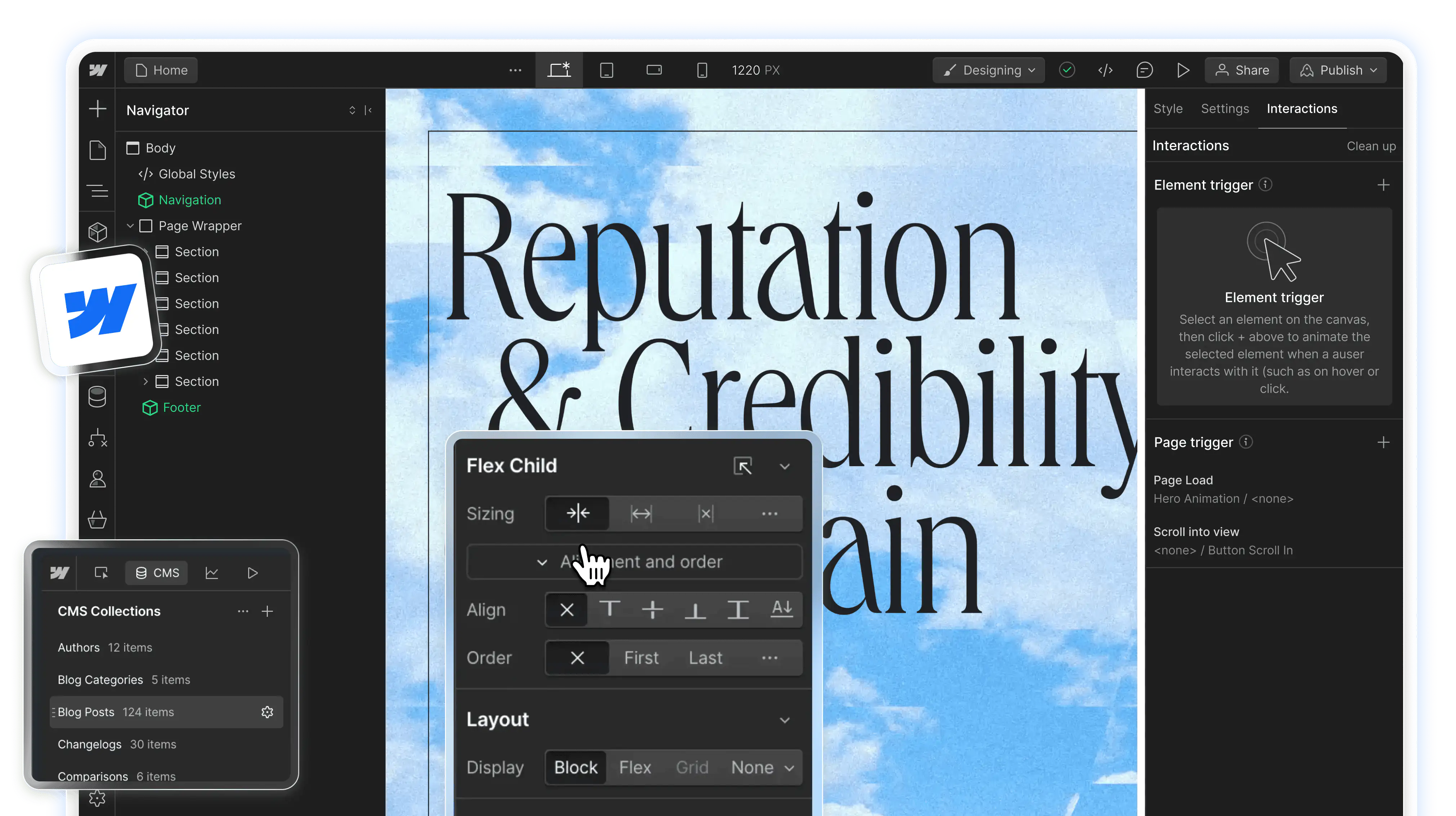 Webflow development service preview